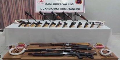 Şanlıurfa'da çok sayıda silah ve mühimmat ele geçirildi: 16 gözaltı