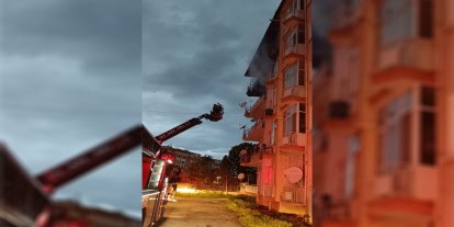Çıkan yangında bina sakinleri mahsur kaldı