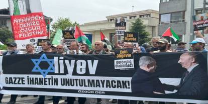 İşgalcilere destek veren Azerbaycan yönetimi İstanbul'da protesto edildi