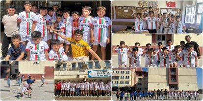 Şanlıurfa’da ilkokul öğrencilerinden Filistin’e anlamlı destek
