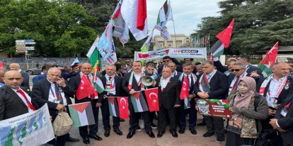 Türkiye öncülüğündeki uluslararası sendikalar BM önünde işgal soykırımını kınadı
