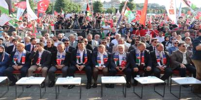 Özgür Gazze Mitingi'nde siyasilerden ortak çağrı: Somut adımlar atılmalı