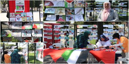 İstanbul'da "Gazze’nin Sesi Ol Zulmü Postala" resim sergisi