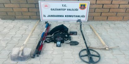Gaziantep'te kaçak kazıya 9 gözaltı