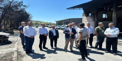 HÜDA PAR'dan yangında zarar gören esnafa ziyaret