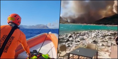 İtalya'da orman yangınından dolayı 102 kişi deniz yoluyla tahliye edildi