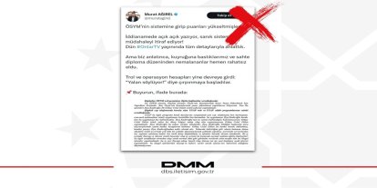 DMM, ÖSYM'de adayların puanlarının değiştirildiği iddialarını yalanladı
