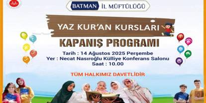 Batman'da yaz Kur'an kursları kapanış programı düzenleniyor
