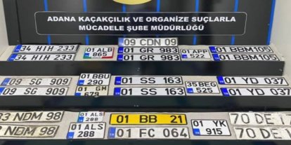 Adana'da oto yıkamacıya operasyon: 27 sahte plaka ele geçirildi