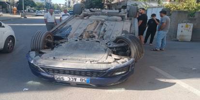 Batman'da sürücünün direksiyon hakimiyetini kaybettiği araç takla attı