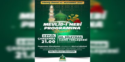 Peygamber Sevdalıları Vakfı'ndan Mevlid-i Nebi Programı'na davet
