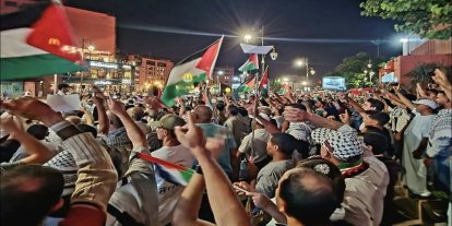 Fas'ta, Gazze'ye giden Sumud Filosuna destek için gösteri düzenlendi