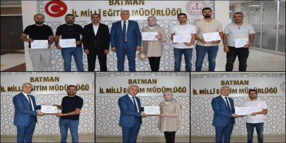 LGS tercih komisyonlarında görev alan öğretmenlere başarı belgeleri verildi