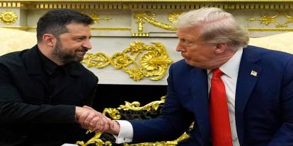 Donald Trump ile Volodimir Zelenskiy Beyaz Saray'da bir araya geldi
