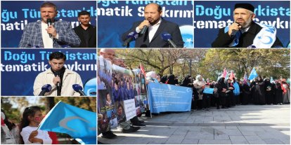 Doğu Türkistan'da yaşanan zulümler için Saraçhane'de basın açıklaması