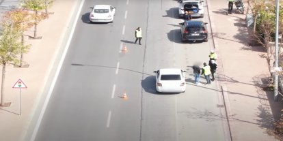 Konya’da dron destekli trafik denetimi