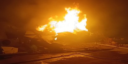 Malatya'da TOKİ şantiyesinde korkutan yangın