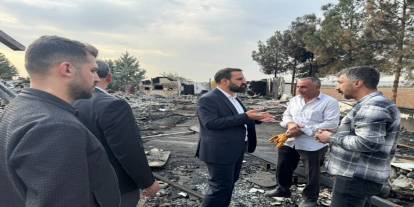 Başkan Altun’dan Yangın Mağduru Esnafa Destek Ziyareti