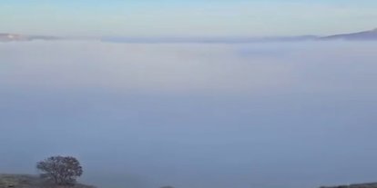 Malatya'da Tohma Çayı'na inen sis deniz manzarası oluşturdu