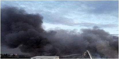 Tuzla'da kauçuk fabrikasında yangın