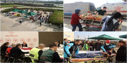 Bursa'da deprem ve yangın senaryosuyla tatbikat gerçekleştirildi