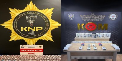 Kahramanmaraş’ta 1288 sentetik ecza hapı ele geçirildi