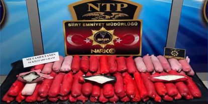 Siirt'te hayvanların karın boşluklarına gizlenmiş 54 kilo metamfetamin ele geçirildi