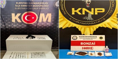 Kahramanmaraş’ta uyuşturucu ve tarihi eser operasyonu