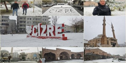 Cizre'de kar yağışı sevinçle karşılandı
