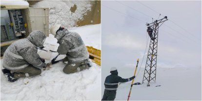 Kar yağışı nedeniyle 6 ilde elektrik arıza çalışmaları sürüyor