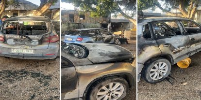 Yahudi çeteler Filistinlilere saldırdı, araçlarını ateşe verdi