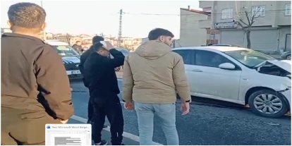 Otomobil, durakta bekleyen otobüse çarptı: Bir yaralı