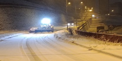 Battalgazi'de karla mücadele çalışmaları gece boyu sürdü