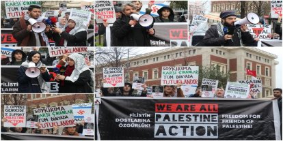 Alman Konsolosluğu'nda "Filistin eylemlerinde tutuklananlar serbest bırakılsın" çağrısı