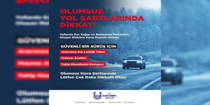 Şanlıurfa Valisi Hasan Şıldak’tan kar yağışı uyarısı