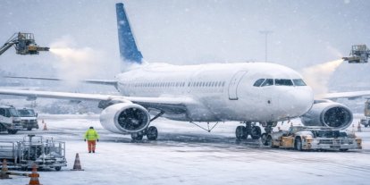 Avrupa'da soğuk hava uçuşları aksattı