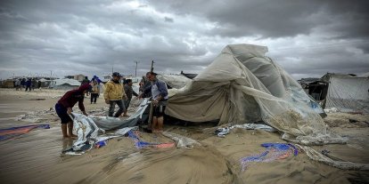 Gazze’de yağış ve fırtına insani felaketi derinleştiriyor
