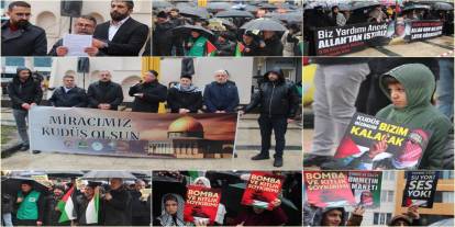 Yağmura rağmen Batman'da "Kudüs Miracımız Olsun" etkinliğine yoğun katılım