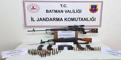 Batman'da uzun namlulu silah ve mühimmat ele geçirildi
