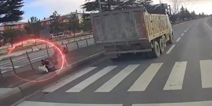 Yaya önceliğini hiçe sayan kamyon sürücüsüne işlem