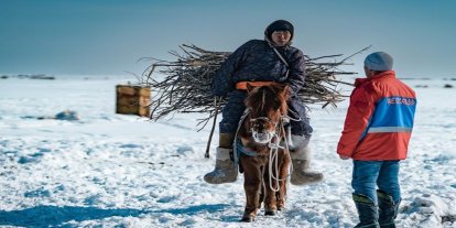Moğolistan topraklarının yaklaşık yüzde 90'ı karla kaplı