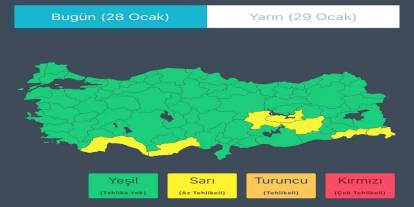 İçişleri Bakanlığı’ndan "sarı" kodlu hava uyarısı