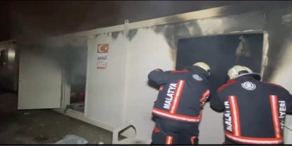 Malatya'da konteyner kentte yangın
