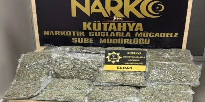Kütahya'da 10,5 kilogram esrar ele geçirildi