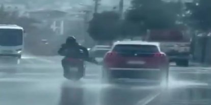 Denizli’de trafikte tehlikeli motosiklet sürücüsüne ceza