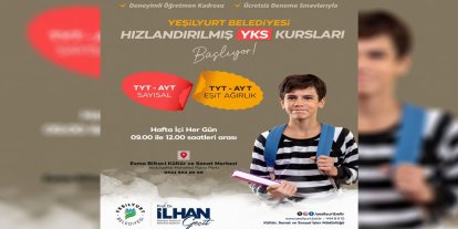 Yeşilyurt Belediyesi "Hızlandırılmış YKS Kursları" başladı