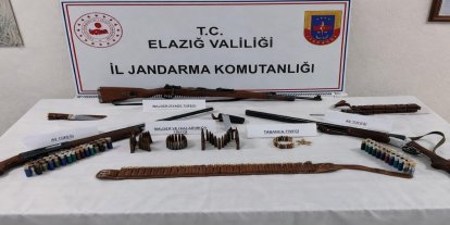 Elazığ'ın Kürk köyünde çok sayıda silah ve mühimmat ele geçirildi