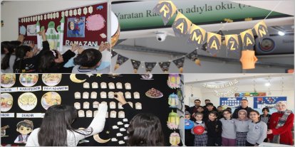 Cizre'deki okullar, 'Maarifin Kalbinde Ramazan' temasıyla Ramazan ayına uygun şekilde süslendi