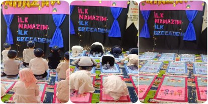Minik yürekler ilk seccadeleriyle namazla tanıştı
