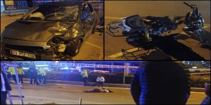 Mersin otomobil motosiklete çarptı: Bir ölü, bir yaralı
